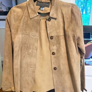 Vintage 1998 Lightweight soft suede tan Banana Republic coat jacket